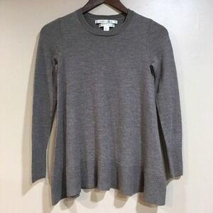 Max Studio 100% Merino Wool Sweater Women S Gray Crew Neck Classic Lagom Neutral